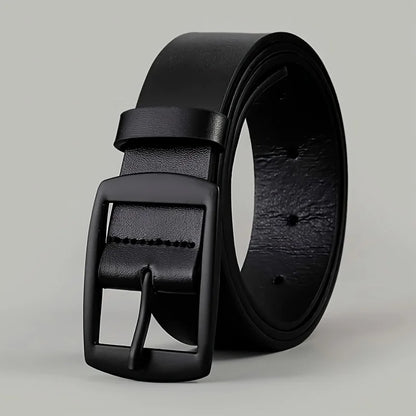 New Luxury Men’s PU Leather Belt – High-Quality Metal Pin Buckle Designer Waist Strap for Jeans, Plus Size