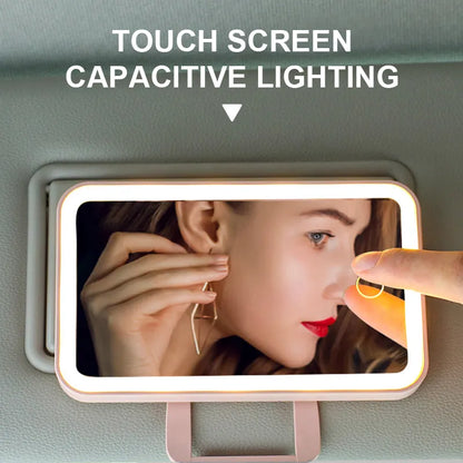 SEAMETAL Rechargeable LED Makeup Mirror : Car Interior Sun Visor Plate for Girls & Women - Universal Vanity Mirror with Fill Light