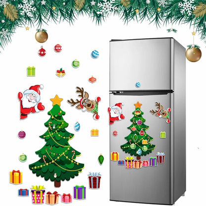 Magnetic Christmas Tree Fridge Decor – Santa & Reindeer Holiday Magnets for Refrigerator & Metal Surfaces