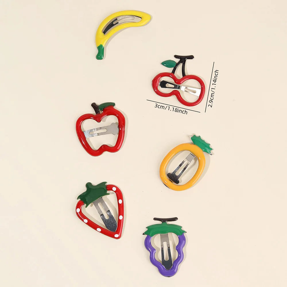 10-Piece Cute Fruit Hair Clip Set - Strawberry BB Hairpins for Girls, Colorful Everyday Styling Accessories for Children