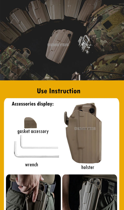 Adjustable Gun Holster — Right/Left Hand Waist Carry Case for Tactical Pistols