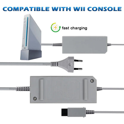 Nintend Wii AC Adapter 100-240V 12V 3.7A – EU/US Plug Wall Charger Power Supply