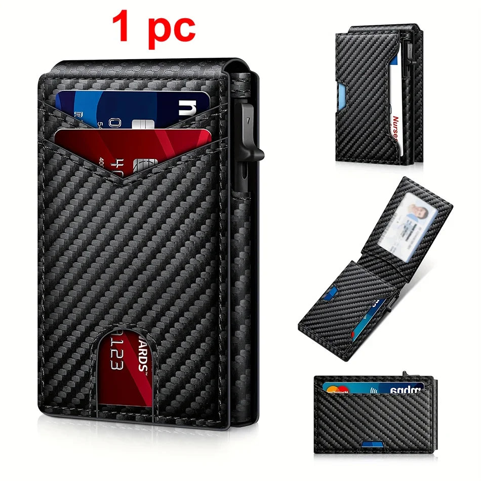 Carbon Fiber RFID Men’s Wallet — Slim Anti-Theft Credit Card Holder
