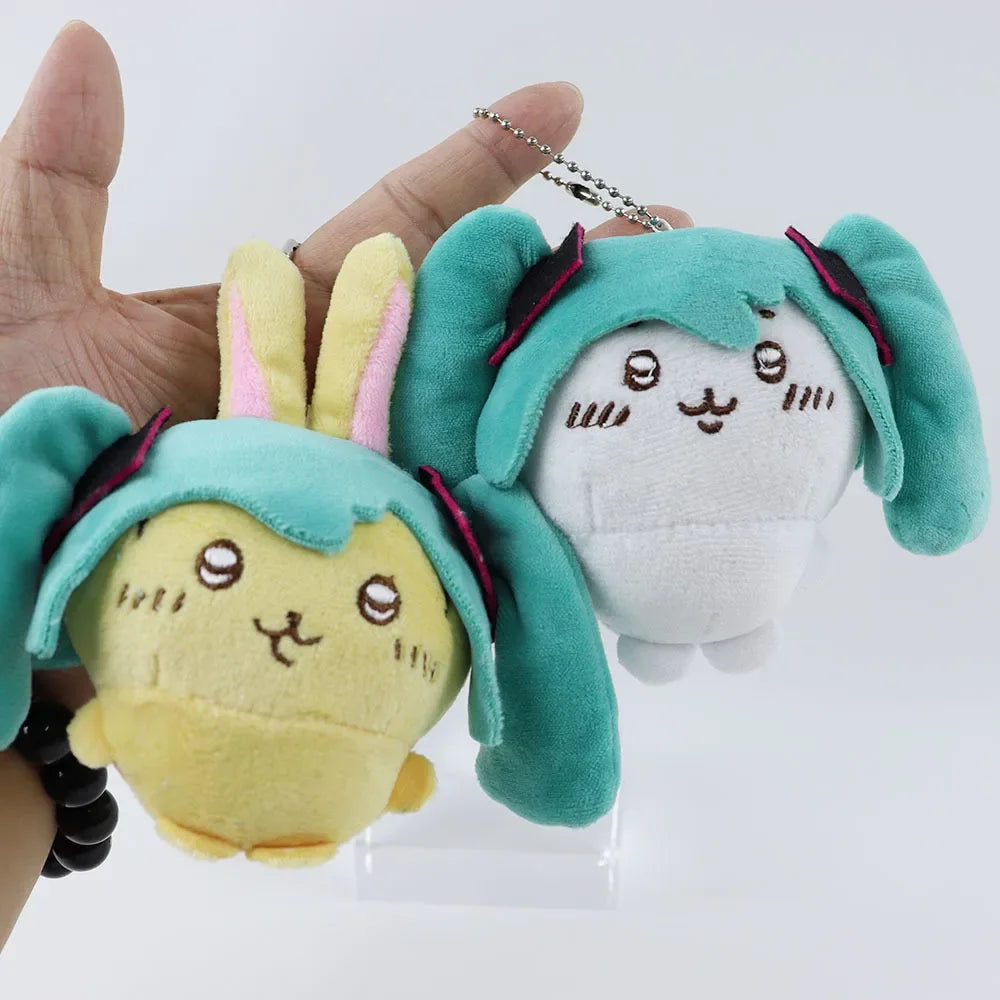 Cartoon Fit Hatsune & Chiikawa USAGI Plush Doll – Kawaii Bag Pendant Toy for Girls’ Holiday Gift