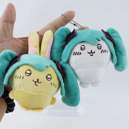 Cartoon Fit Hatsune & Chiikawa USAGI Plush Doll – Kawaii Bag Pendant Toy for Girls’ Holiday Gift