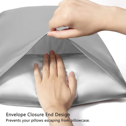2PCS Satin Pillowcase Set - Soft Smooth Cooling Pillow Covers for Skin & Hair Care