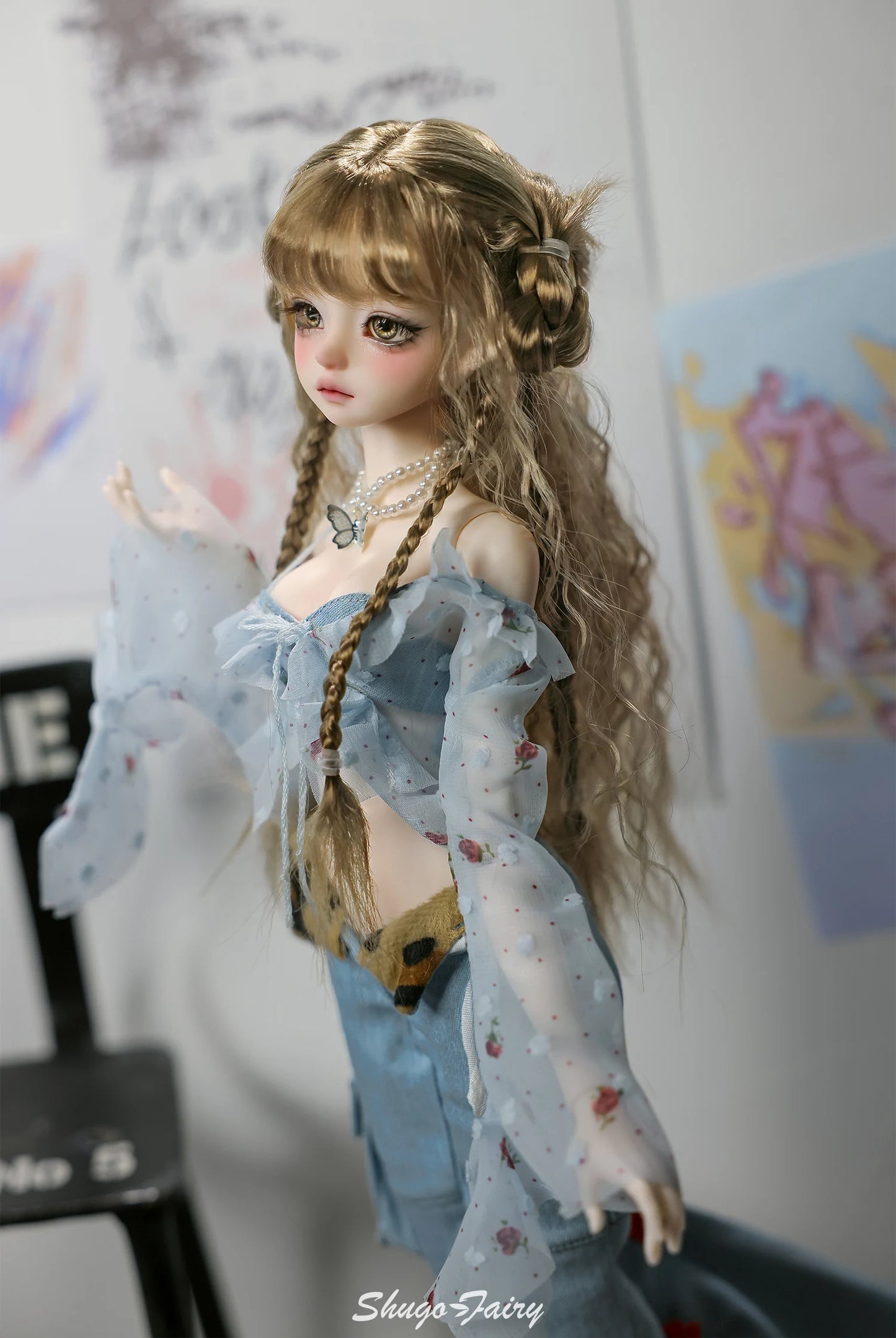 Shugafairy Kikyou D 1/4 BJD Doll – Fullset Street Girl with Big Chest, Summer Carnival Y2K Style Ball-Jointed Fashion Doll Toy