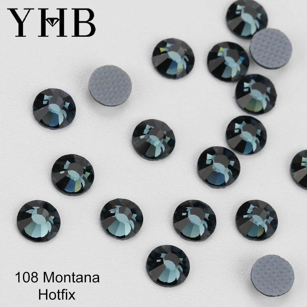 YHB 101-127 Hotfix Crystal Rhinestones - Glitter Glass Flatback Gems for Bags, Shoes, Garments, Phone & Nail Art DIY