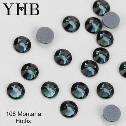 YHB 101-127 Hotfix Crystal Rhinestones - Glitter Glass Flatback Gems for Bags, Shoes, Garments, Phone & Nail Art DIY