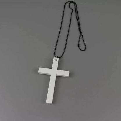Trendy Punk Gothic Wood Cross Pendant Necklace for Men & Women – Vintage Black Hip Hop Y2K Party Jewelry Gift