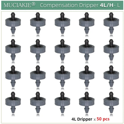 MUCIAKIE 4/2-Way Drip Irrigation System Kit – 100–10M 8L Watering Dripper Sprinkler for Potted Plants & Garden Use