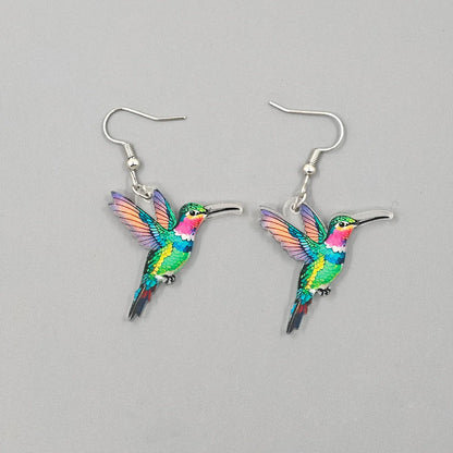 2024 Trendy Colorful Bird Acrylic Earrings – Retro Fashion Jewelry for Women