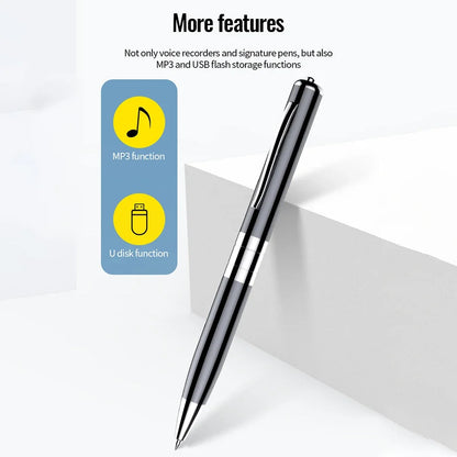 Digital Voice Recorder Pen — Professional Audio WAV Recording, Rechargeable Dictaphone & MP3 Player