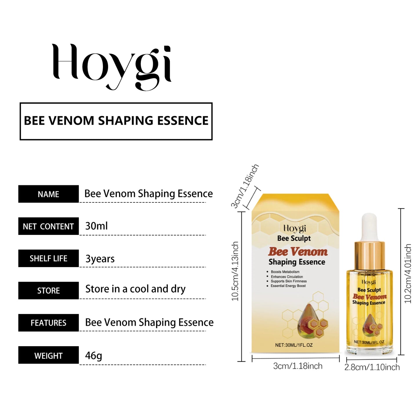 Bee Venom Shaping & Firming Body Oil – Anti-Cellulite Fat Burning Massage for Weight Loss