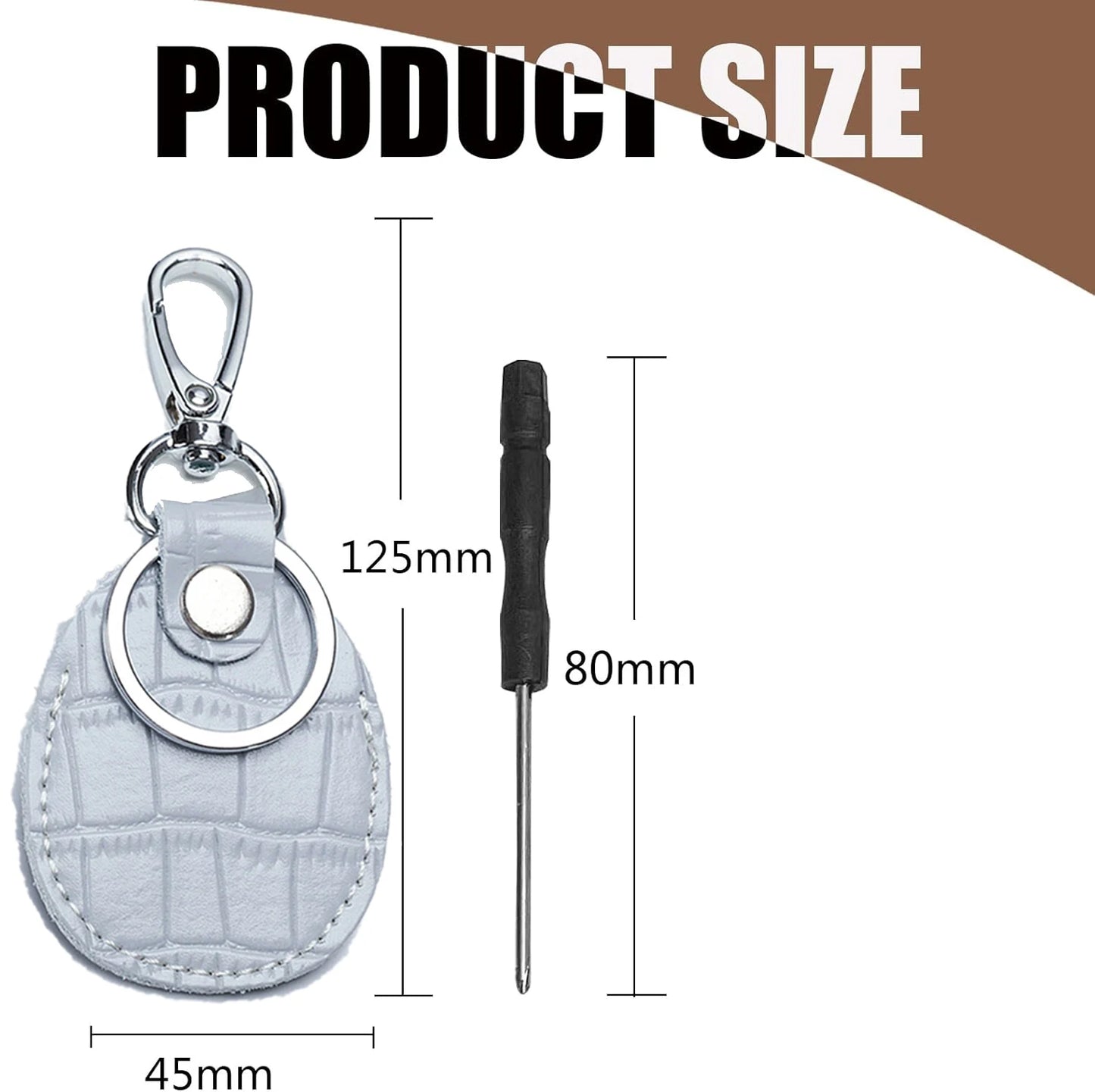 Airtag Holder Keychain — Genuine Leather Handmade Case, Scratch-Resistant Key Ring for Dog Collar & Luggage Cover