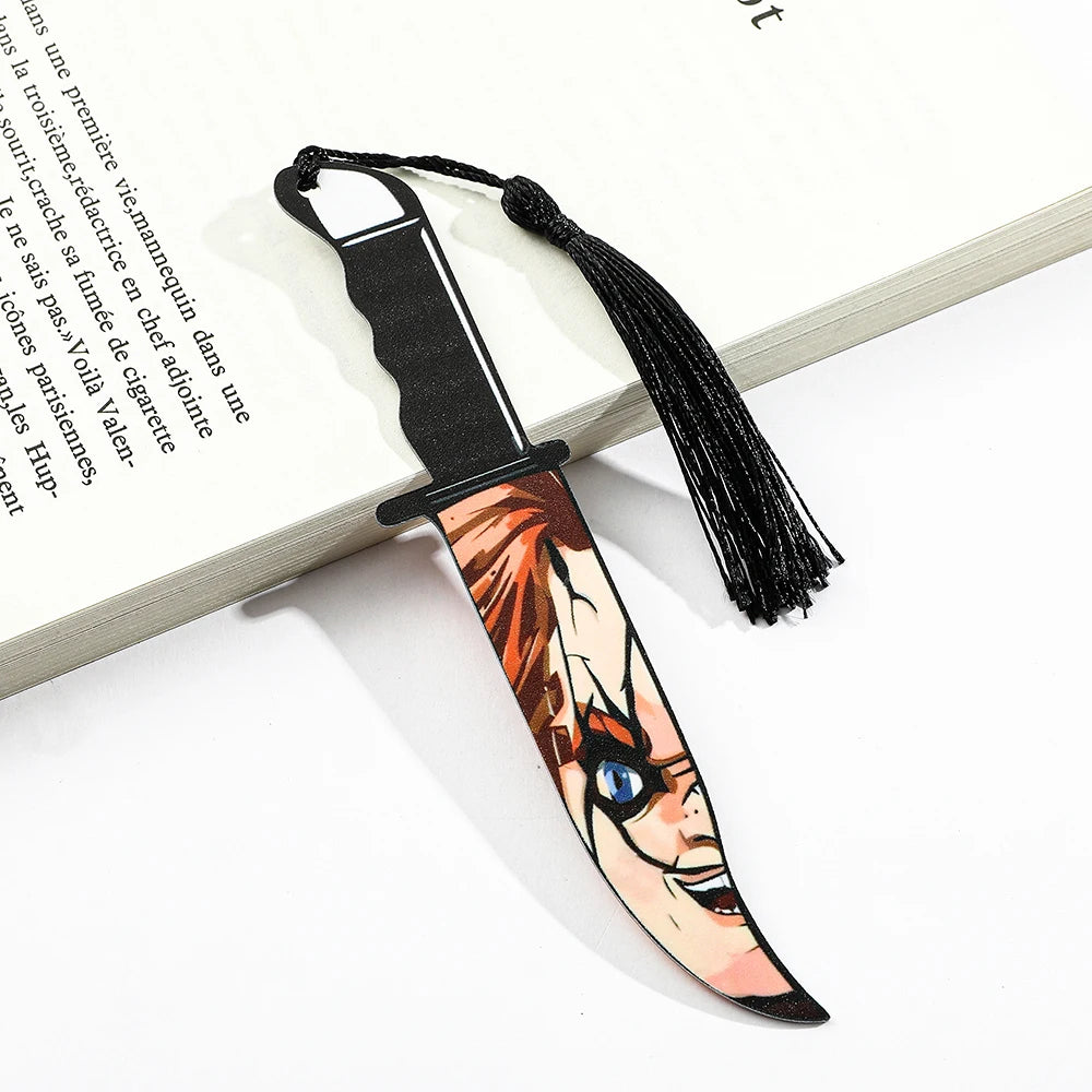 Anime Horror Killer Fruit Knife Series Bookmarks - Acrylic Bookmarks for Fans and Book Lovers, Ideal as Reading Markers