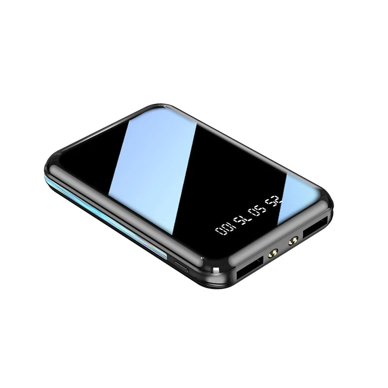 20000mAh Mini Power Bank - Portable LED Digital Display Charger with Mirror Screen External Battery for iPhone Samsung Xiaomi & Huawei