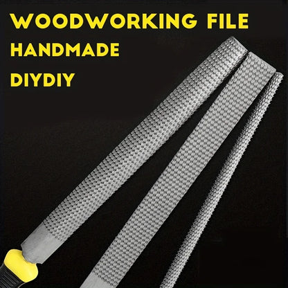 3Pcs Woodworking File Set – Round, Half-Round & Flat Carbon Steel Rasp Files for Wood Shaping, Carving & Precision Craft Work