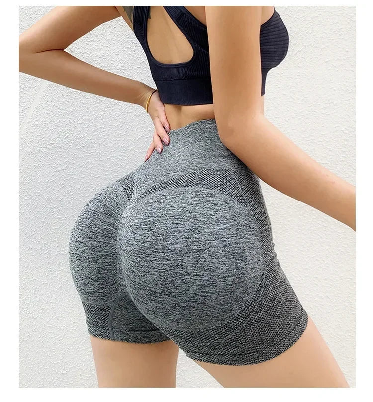 Women’s Sexy Booty Push-Up Sport Yoga Shorts — Seamless Spandex High Waist Running & Cycling Fitness Leggings