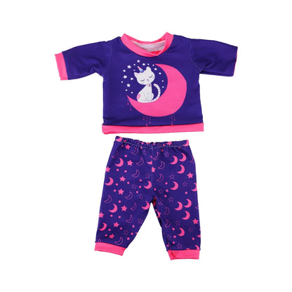 18-Inch Doll Nightdress Outfit — Purple Series Clothes for American & 43CM Baby Dolls, Our Generation Doll Gift