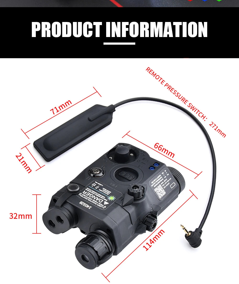PEQ-15 Tactical SureFire M600C/M300A Flashlight — AR15 Airsoft Dual Control Switch with Red/Green/Blue Laser, Hunting Accessory