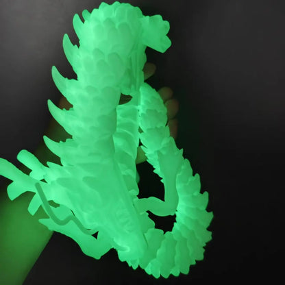 3D Printed Gem Dragon Fidget Toy - Articulated Rotatable Crystal Dragon Gift