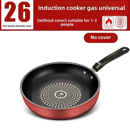 Crystal Diamond Non-Stick Frying Pan with Lid – Multi-Functional Iron Cookware for Gas & Induction
