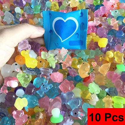 10/30/60-Piece Mini Mystery Blind Bags - Luminous Animal Figurines for Dollhouses, Fairy Gardens, and DIY Decorations