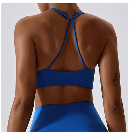 Women's High Waist Yoga Gym Top: Triangle Scrunch Butt Sports Bra for Fitness Running