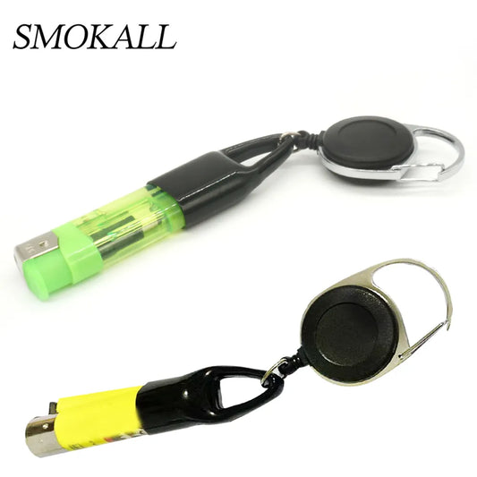 Silicone Lighter Protective Cover with Retractable Keychain - Regular Size Lighter Holder Sleeve Clip for Smoking Accessories - 1 Piece