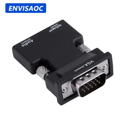HDMI to VGA Converter Adapter - 1080P Video Audio Adapter with 3.5mm Jack for PC Laptop HDTV Projector