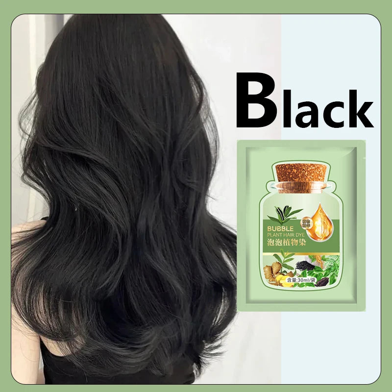Pure Natural Herbal Hair Dye Shampoo – 5-Minute Gray & White Hair Color, Non-Irritating Hair Repair for Men & Women