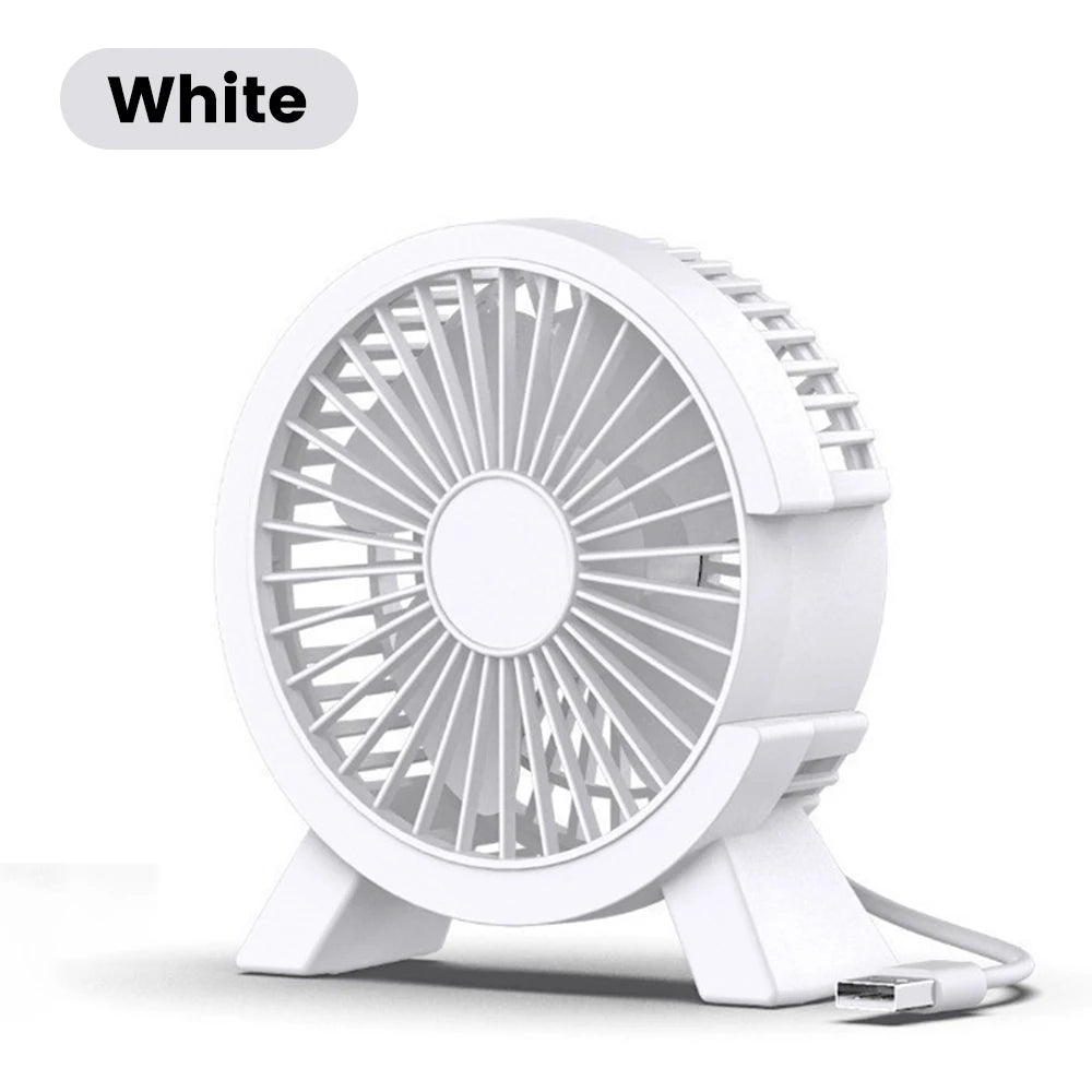 Mini USB Rechargeable Desk Fan - Portable Small Cooling Fan for Student Dorm, Office, Computer Desk and Home Use