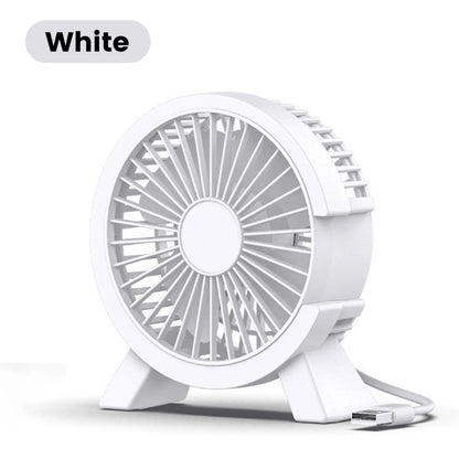 Mini USB Rechargeable Desk Fan - Portable Small Cooling Fan for Student Dorm, Office, Computer Desk and Home Use