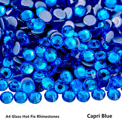 Bobohoo HotFix Crystal Rhinestones SS6-SS30 – Glitter Iron-On Strass Gems for Clothing, Dresses & DIY Crafts