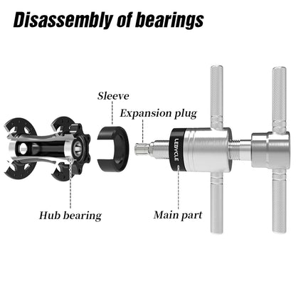 LEBYCLE Bike Hub Bearing Removal Tool — MTB & Road Bicycle Hub Tower Puller for Hub Repair