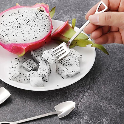4PCS Stainless Steel Fruit & Dessert Forks - Creative Shape Tableware for Family Parties