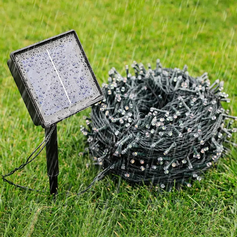 7m 50-Light LED Solar String Lights | 8 Patterns Waterproof Fairy Lights for Garden Wedding Party Decoration
