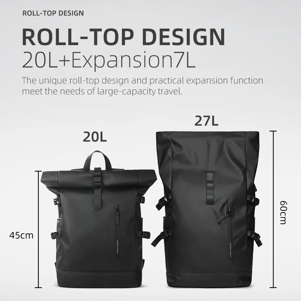 HK Expandable Travel Backpack for Men – Large Capacity Waterproof 15.6” Laptop Bag, Hiking Rucksack & Cycling Daypack with USB Port
