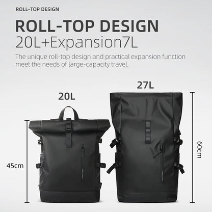 HK Expandable Travel Backpack for Men – Large Capacity Waterproof 15.6” Laptop Bag, Hiking Rucksack & Cycling Daypack with USB Port