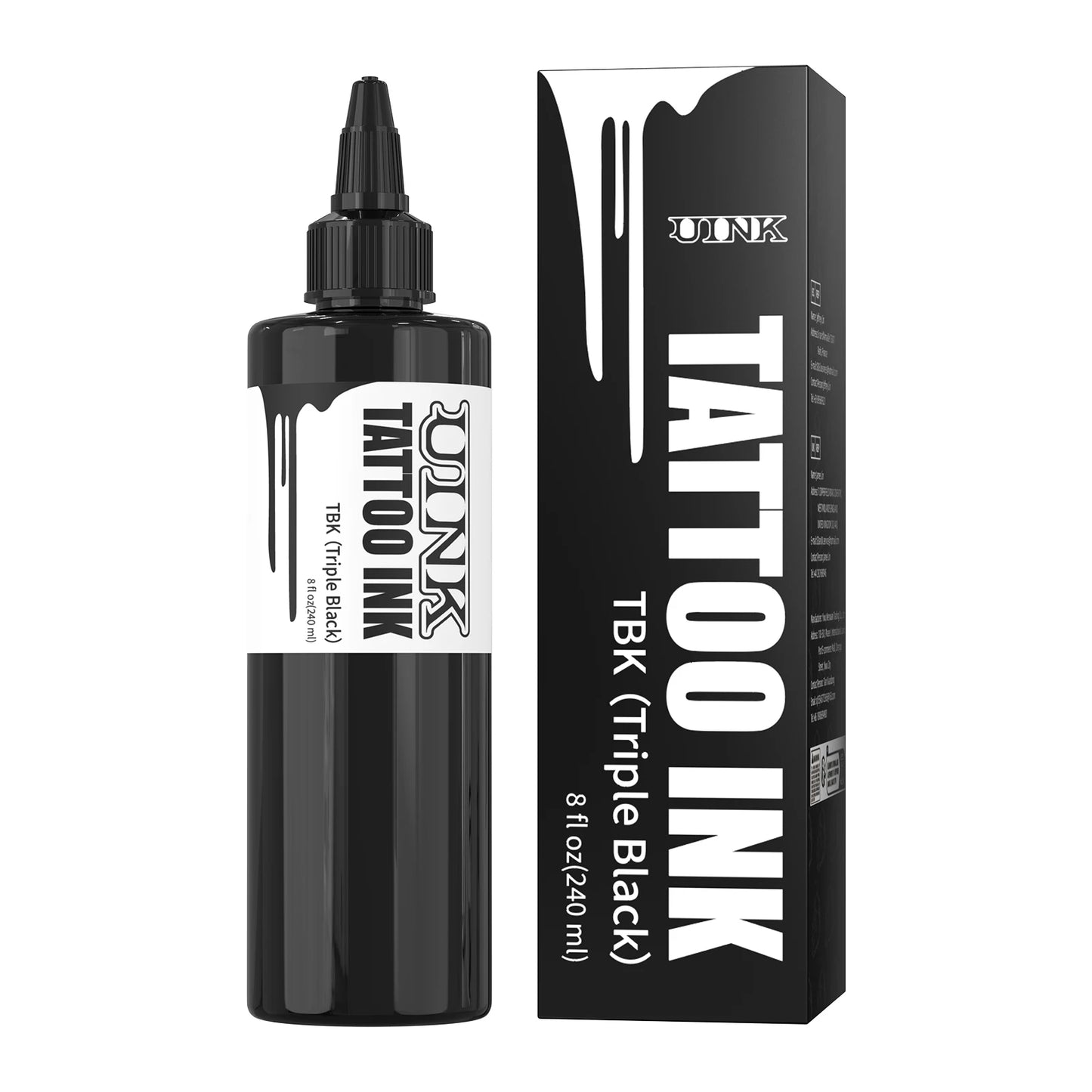 DQFART 240ML Professional Tattoo Ink – Triple Black & White Pigment for Permanent & Semi-Permanent Body Art Supplies