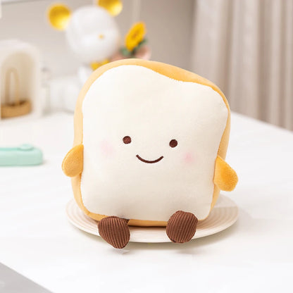 New Cartoon Egg Stuffed Toy – Breakfast Bread & Toast Plush Doll, Fun Pillow for Baby Comfort & Xmas Gifts