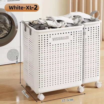 Foldable Laundry Hamper with Wheels — Portable Clothes Basket for Washing & Storage