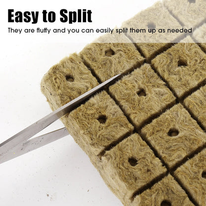 Stonewool Hydroponic Grow Cubes — 500/50x Seedling Blocks for Garden Germination & Water Cultivation