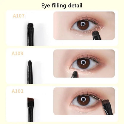 6 Piece Soft Hair Eyeshadow Brush Set - Smudged Lying Silkworm Eyeliner & Detail Small Makeup Brushes