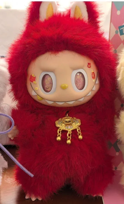 17cm Pop Labubu Pink Leader Butterfly Eye Angel Vinyl Doll Pendant — Cute Zimomo Ornament, Holiday Gift Toy