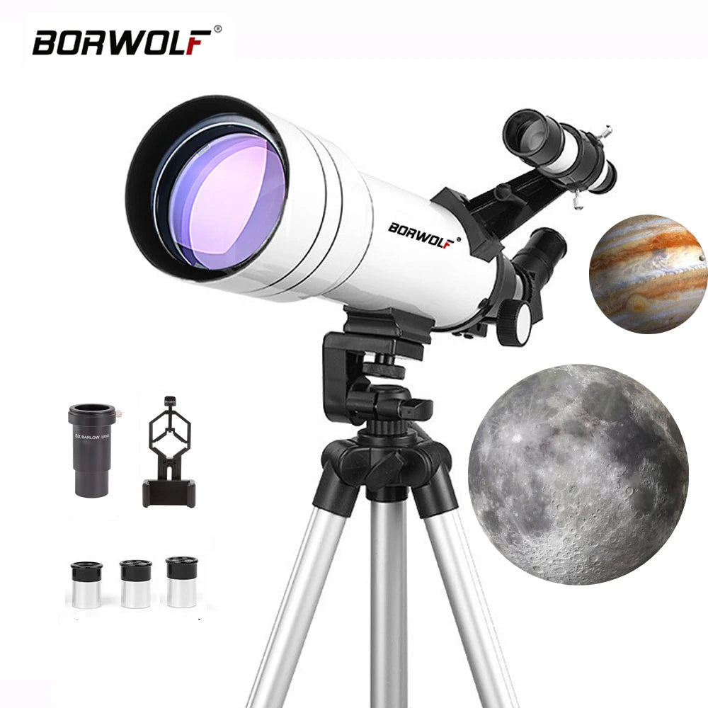 BORWOLF 40070 Professional Astronomical Telescope - 333X High-Definition Monocular for Moon, Stars & Bird Watching