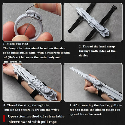 Assassin Sleeve Sword Toy - Retractable Rotating Blade Cosplay Prop for Kids, Interactive Game Play & Birthday Party Gift