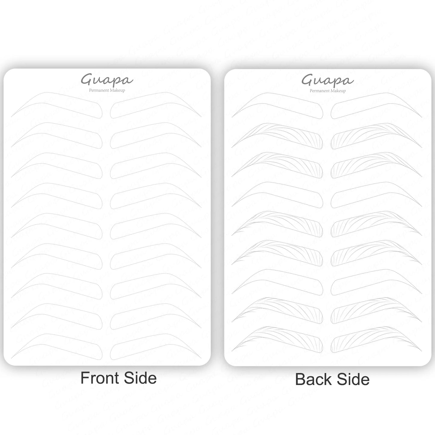 Silicone Practice Skin for Permanent Makeup — Double-Sided Latex Sheet with Brows Design for Hair Stroke Training
