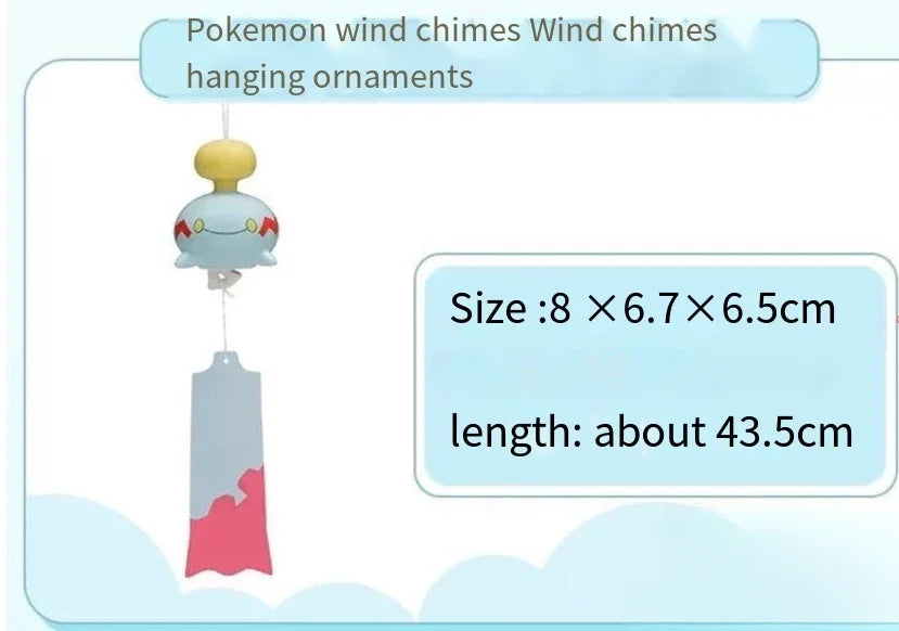 Anime Pokémon Chimecho Figure – Ceramic Wind Bell Pendant, Cute Home & Bedroom Decoration, Children’s Christmas & Birthday Gift